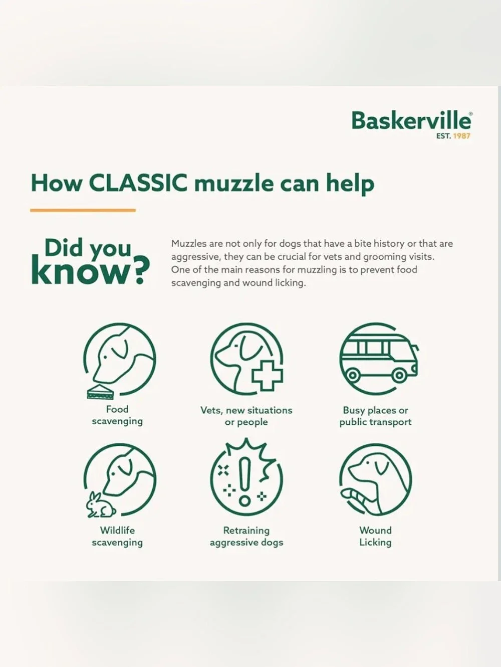 Baskerville Brand - Tan Classic Soft TPR Basket Muzzle for Dogs - Size 6